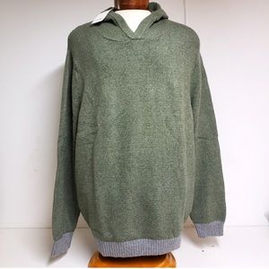 NEW! Men's Hooded Solid Pullover Sweater, Olive Green